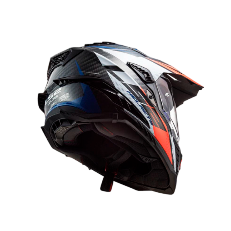 CASCO LS2 MX701 FOCUS AZUL BLANCO NARANJA FIBRA DE CARBONO Lucero Tu