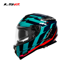 CASCO LS2 FF327 FLAMES AZUL FIBRA DE CARBONO