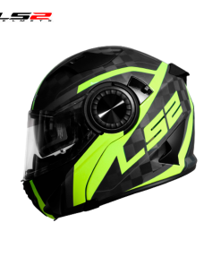 CASCO ABATIBLE LS2 FF313 VORTEX AMARILLO FIBRA DE CARBONO