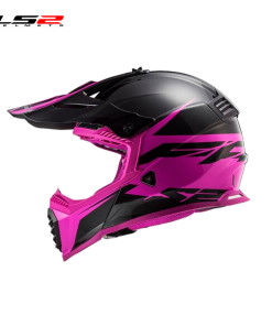 CASCO CROSS LS2 MX437 ROAR NEGRO PURPURA