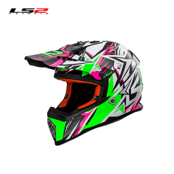CASCO CROSS LS2 MX437 KIDS STRONG BLANCO/VERDE/ROSADO