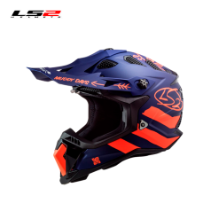 CASCO CROSS LS2 MX700 CARGO AZUL/NARANJA