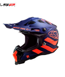 CASCO CROSS LS2 MX700 CARGO AZUL/NARANJA