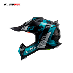 CASCO CROSS LS2 MX700 MAX NEGRO MATE/TURQUESA