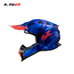 CASCO CROSS LS2 MX700 TROOP  AZUL/NARANJA