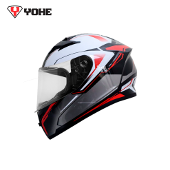 CASCO YOHE Y978 NEGRO/ROJO BRILLO