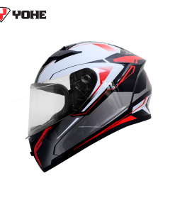 CASCO YOHE Y978 NEGRO/ROJO BRILLO