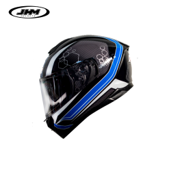 CASCO JHM 802 HEXAGON AZUL BRILLO
