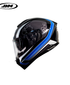 CASCO JHM 802 HEXAGON AZUL BRILLO