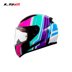 CASCO LS FF353 FLAG BLANCO/NEON/ FUCSIA