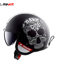 CASCO LS2 OF599 SPITFIRE INKY NEGRO MATE/BLANCO