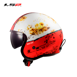 CASCO LS2 OF599 SPITFIRE RUST BLANCO/ROJO