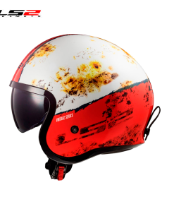 CASCO LS2 OF599 SPITFIRE RUST BLANCO/ROJO