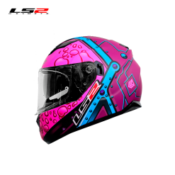 CASCO LS2 FF320 STREAM EVO BUBBLE NEON MATE/PURPURA/FUCSIA