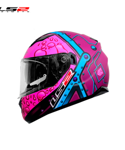 CASCO LS2 FF320 STREAM EVO BUBBLE NEON MATE/PURPURA/FUCSIA