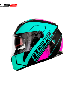 CASCO LS2 FF320 STASH NEGRO/TURQUESA