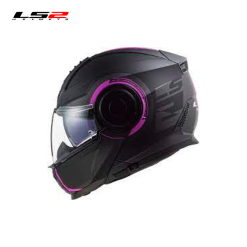 CASCO ABATIBLE LS2 FF902 SCOPE TITANIO ROSADO