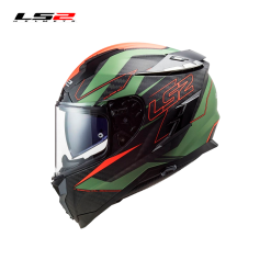CASCO LS2 FF327 FOLD VERDE/NARANJA FIBRA DE CARBONO