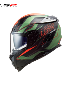 CASCO LS2 FF327 FOLD VERDE/NARANJA FIBRA DE CARBONO